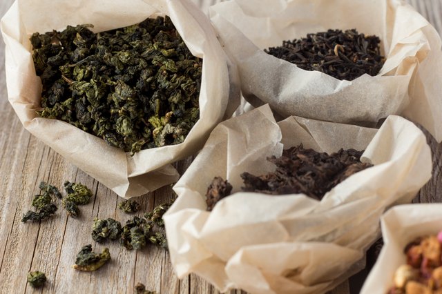 Different sorts of tea in paper bags