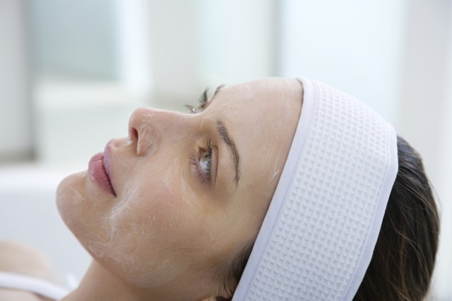 Woman having chemical peel