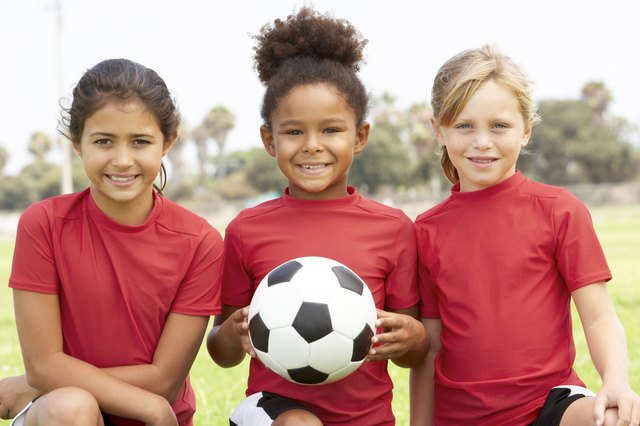 Young Girls In Football Team