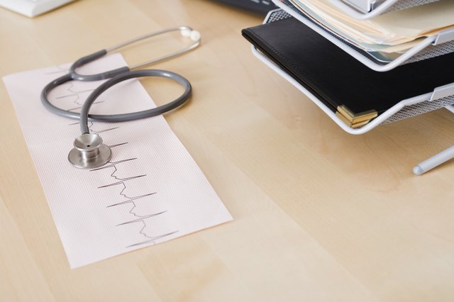 Stethoscope and heart monitor chart