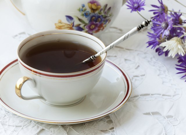 black tea at antique cup
