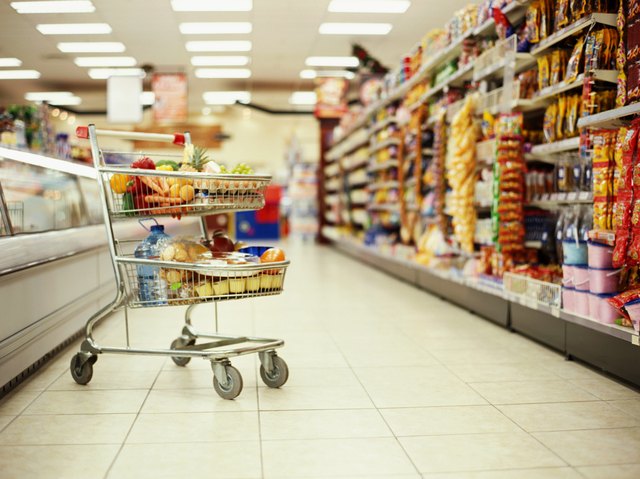a trolley in a supermarket