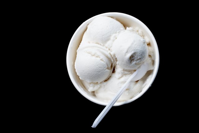 Thai coconut ice cream isolate on black
