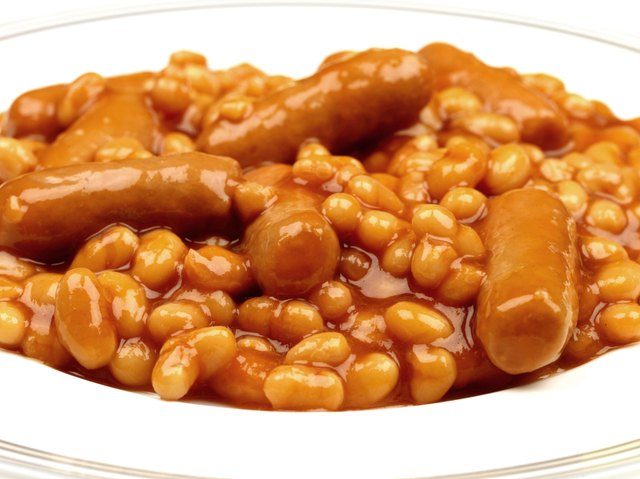 Plate of High Fibre Baked Beans and Sausages