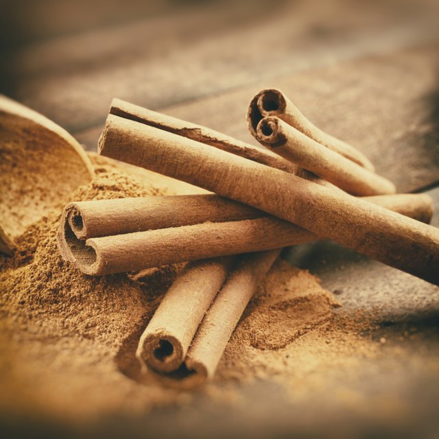 Vintage stylized photo of Cinnamon sticks and powder