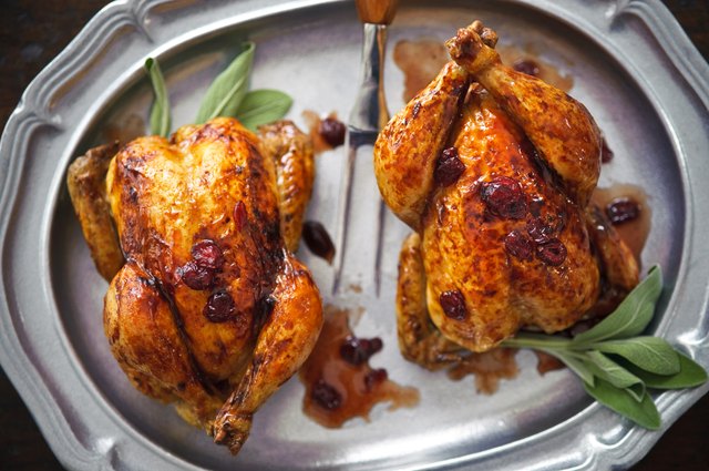Cornish Game Hens with Cranberry Sauce