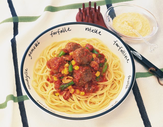 Spaghetti and Meatballs, High Angle View