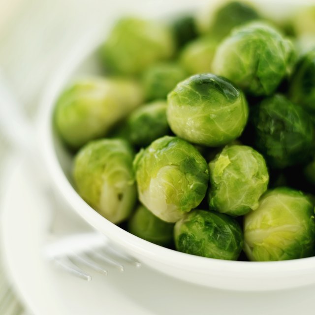 Close-up of Brussels sprouts in a bowl