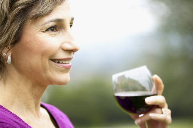 Woman with a glass of wine