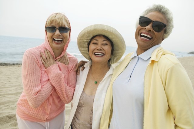 Friends Laughing at Beach