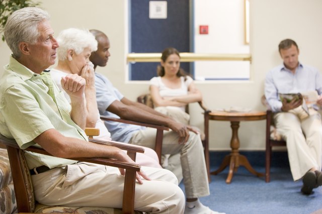 Five people in waiting room
