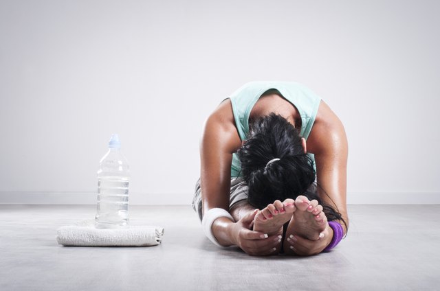 Girl stretching after workout