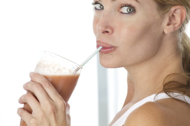 woman with health drink