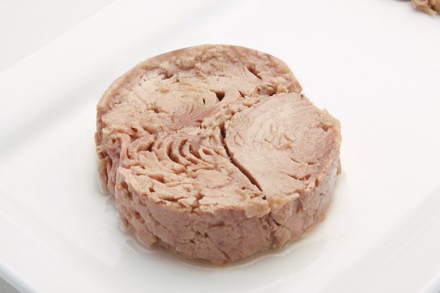 tuna fish in oil, canned food.