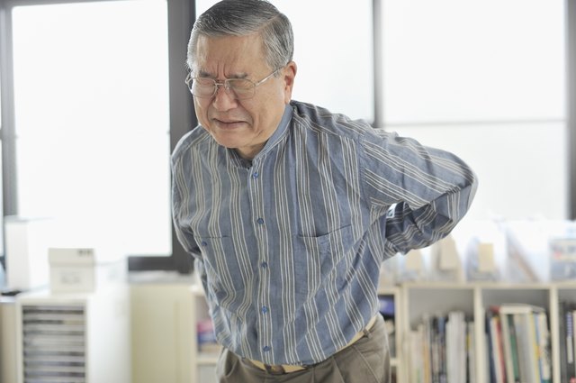 Senior men are in pain lower back pain