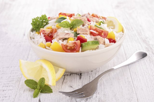 rice,tomato and cucumber