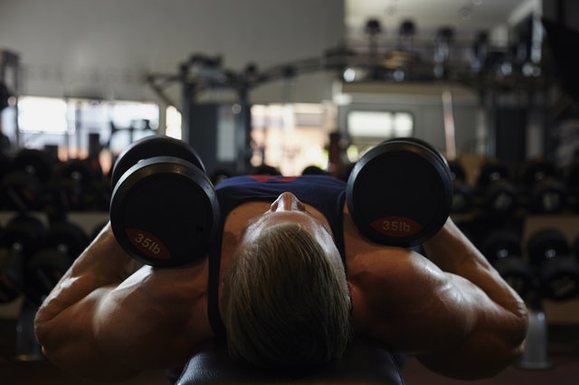 Strong caicasian man at the gym