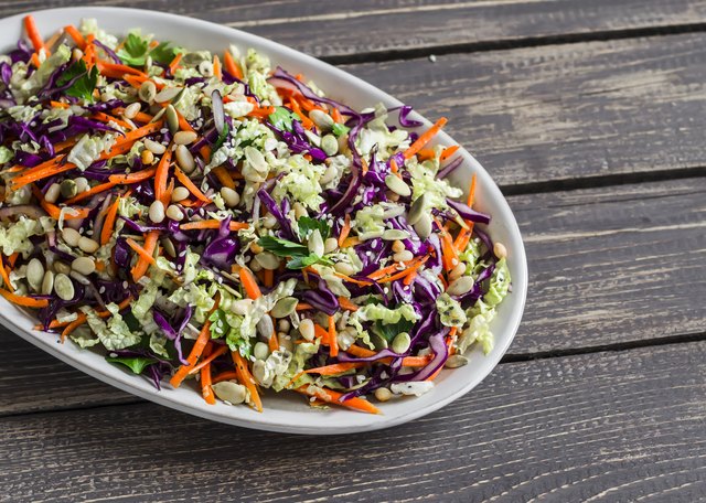 Fresh Cole slaw with pumpkin, flax, sesame seeds