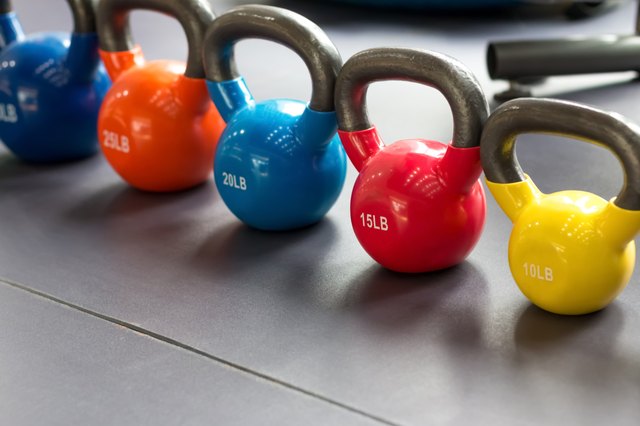 colorful kettle bell on table