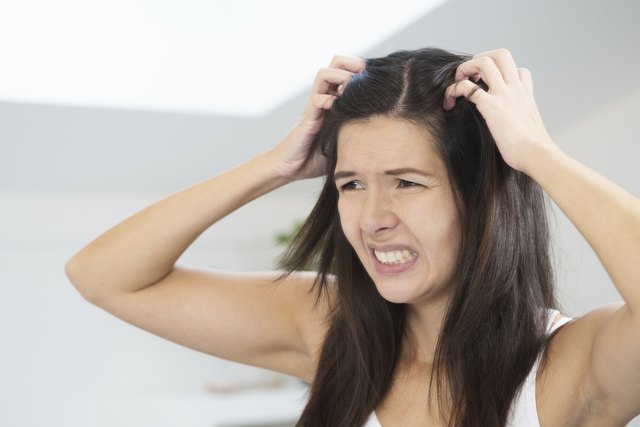 Woman having a bad hair day