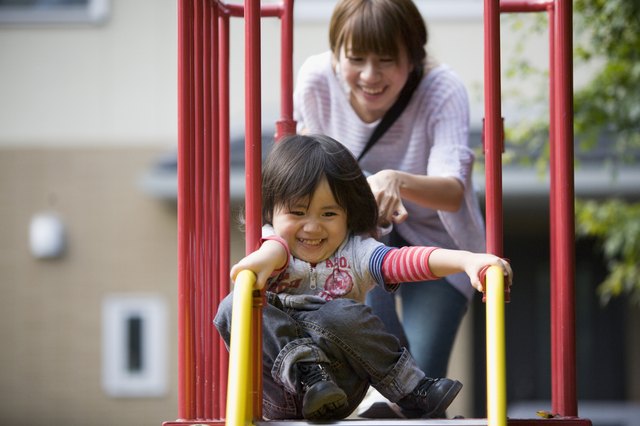 Mother and Son Playing at Park