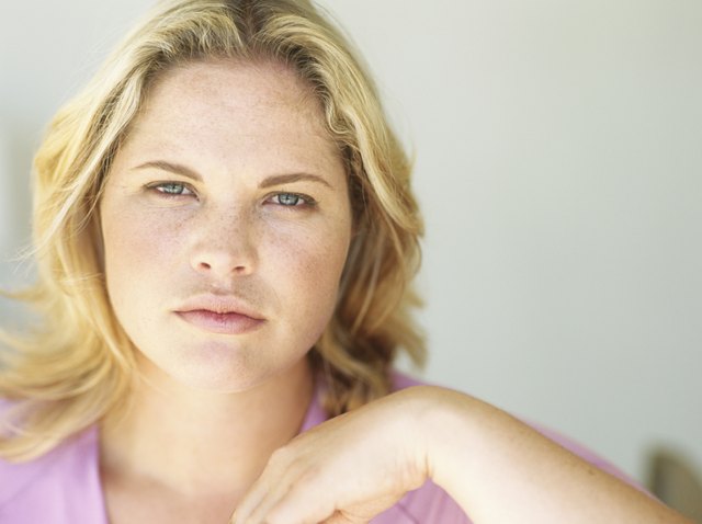 Young woman with blonde hair,portrait,close-up