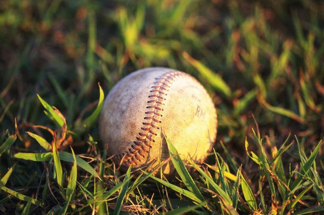 Baseball on Grass, Close Up, Differential Focus
