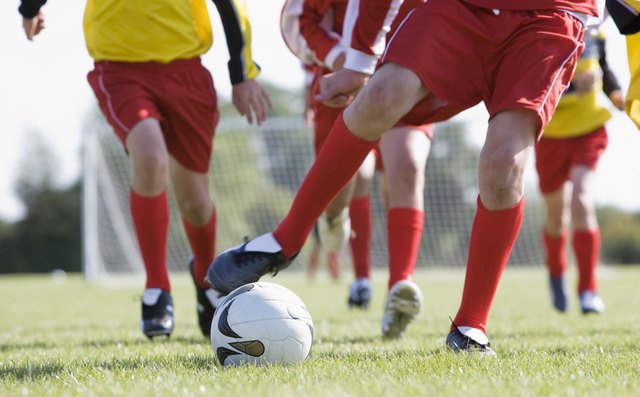 Boys playing soccer