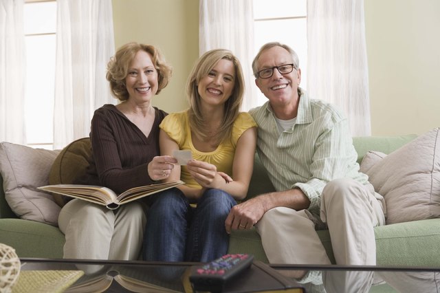 Family sitting at home