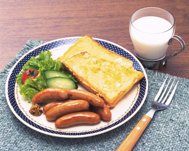 French Toast and Sausage, Breakfast, High Angle View