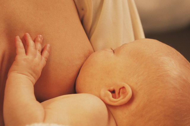 Baby nursing from breast