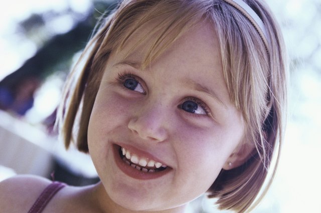 Close-up of a girl smiling