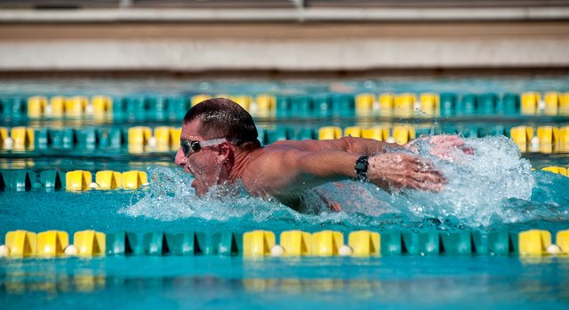 Man in Swim Competition