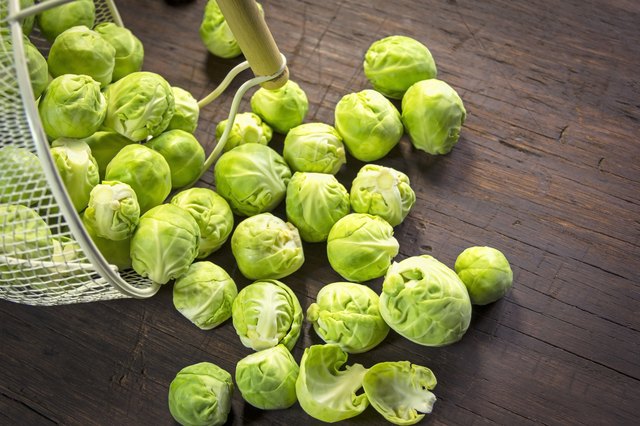 Close-up of organic brussels sprouts