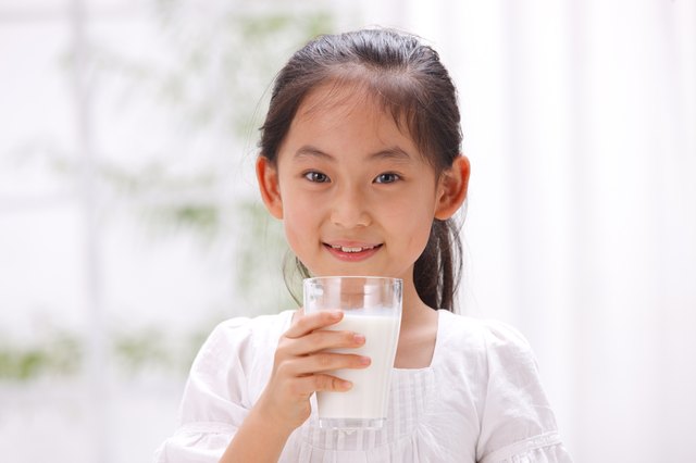 Girl drinking milk