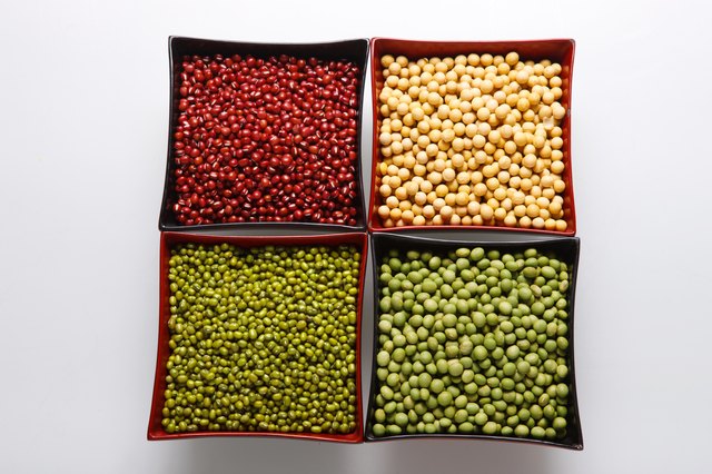 Soybean,red bean,green bean and mung bean