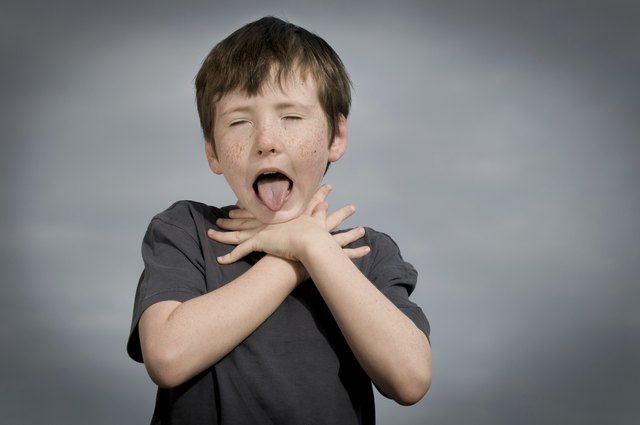 young boy suffocating