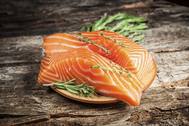 Fresh salmon.