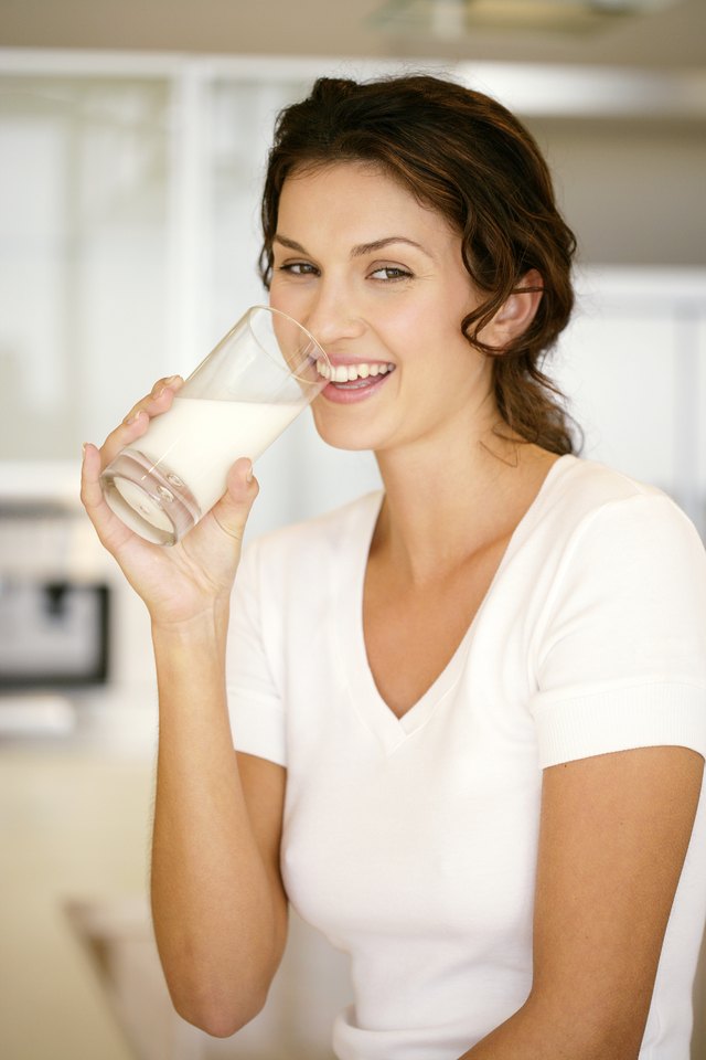 Woman drinking milk