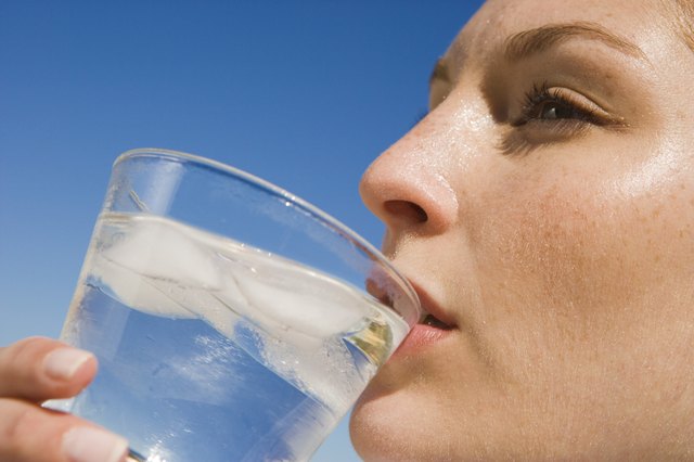 Woman drinking glass of water