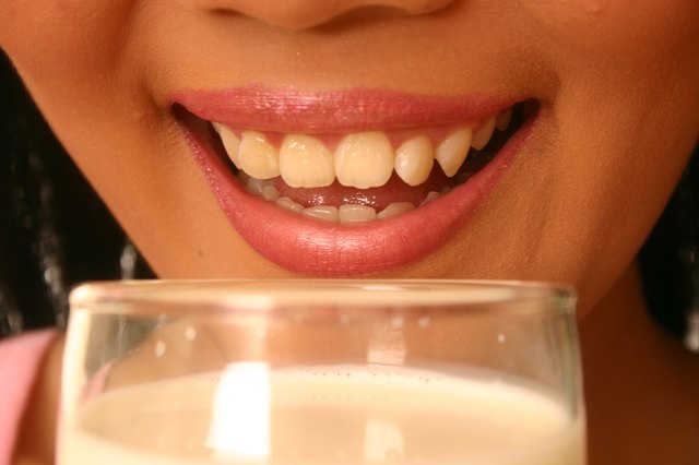 Woman drinking milk