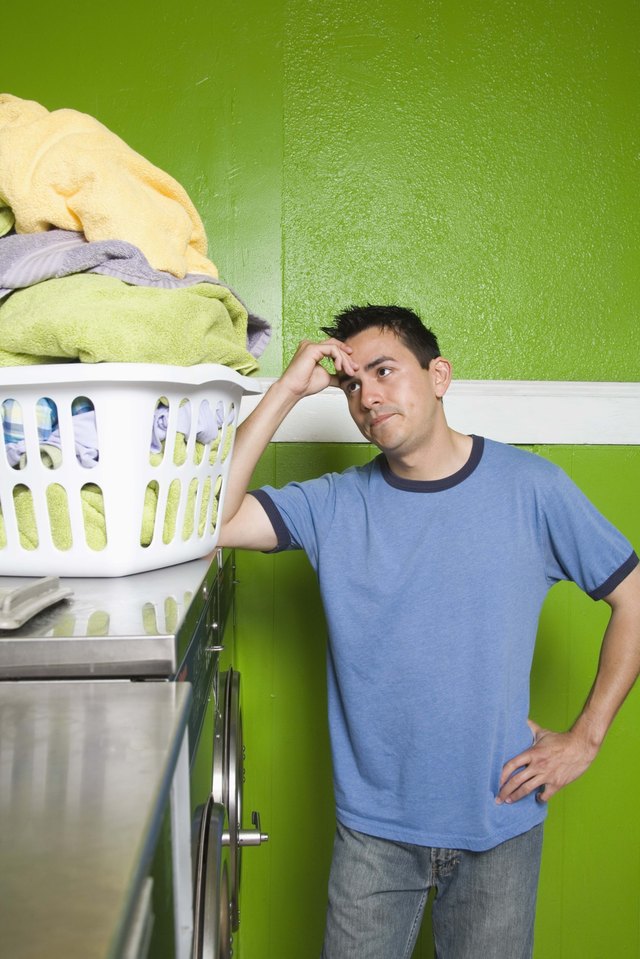 Man with laundry basket