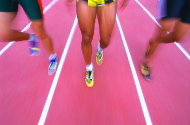shot of athletes feet running