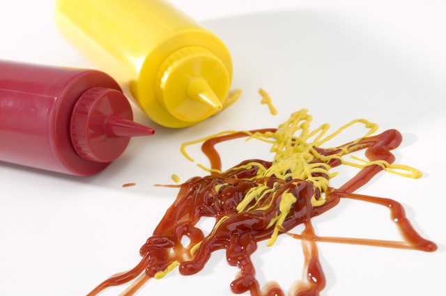 Ketchup and mustard splatter