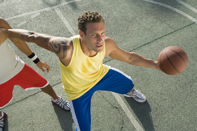Man playing basketball