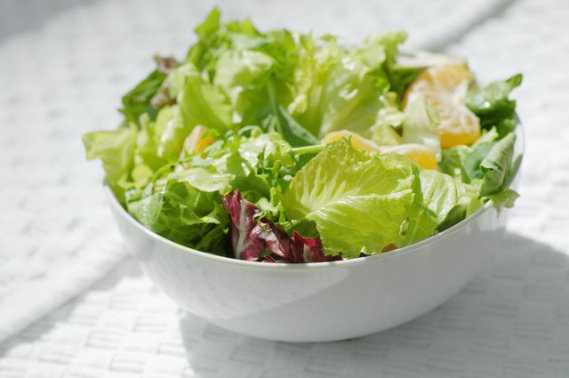 Close-up of a bowl of salad