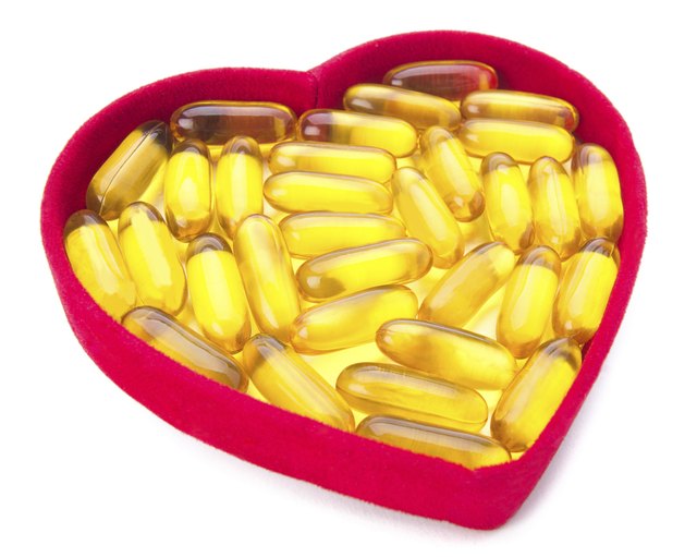 Fish Oil Capsules in Heart Shaped Box