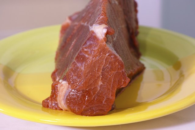 Piece of moose's steak on plate