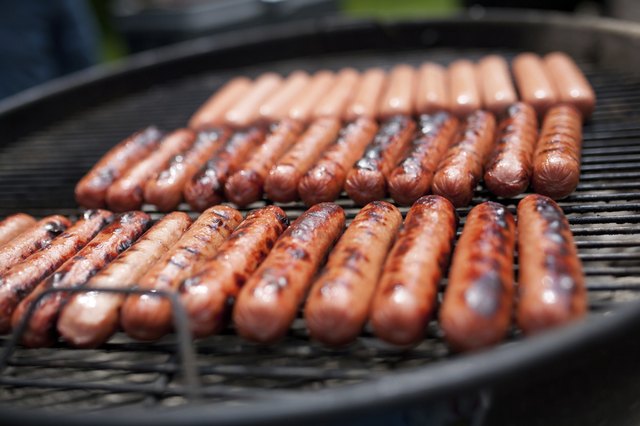 Hot dogs on the grill