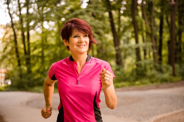 Senior woman jogging
